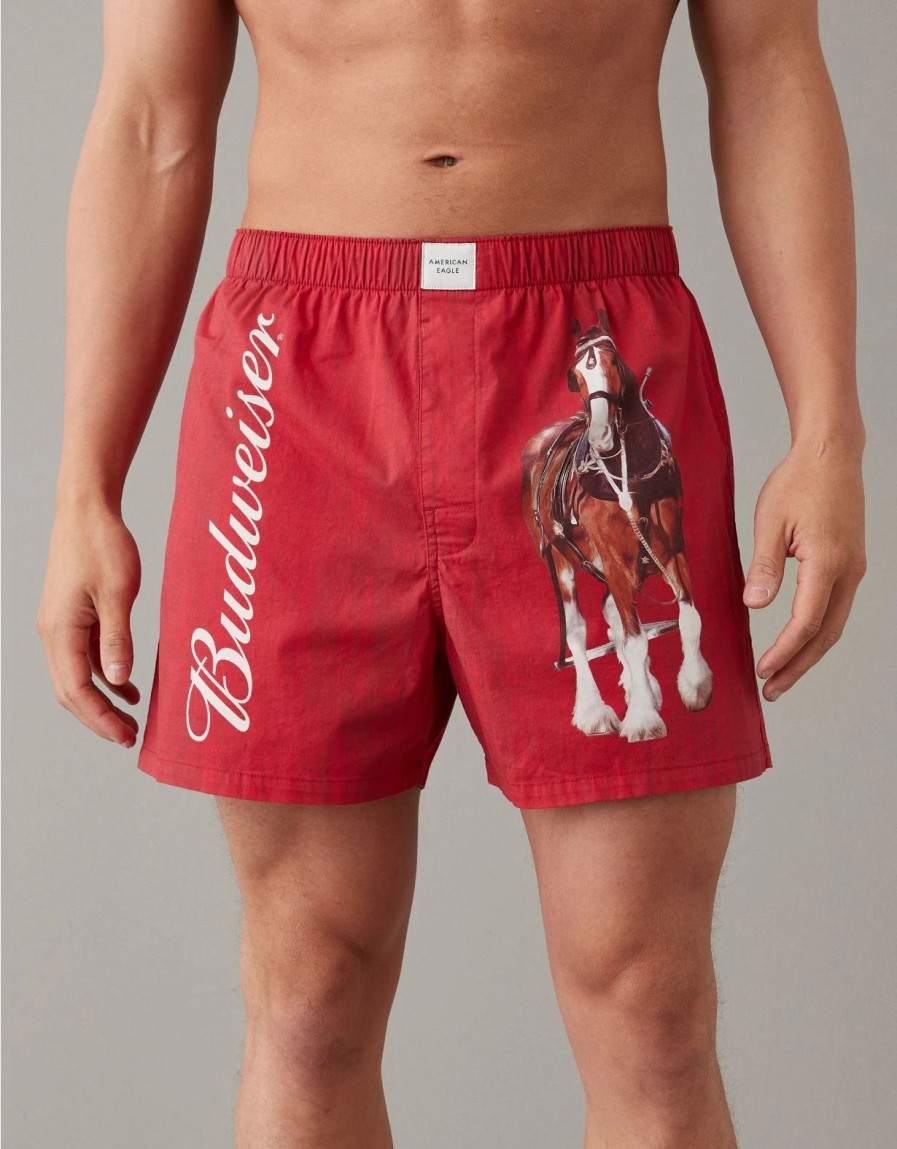 Underwear * | Aeo Budweiser Plaid Stretch Boxer Short