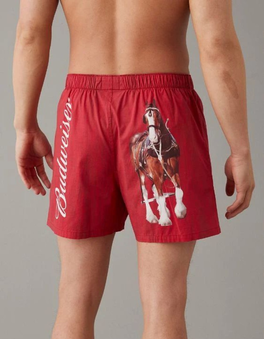 Underwear * | Aeo Budweiser Plaid Stretch Boxer Short