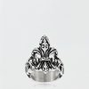 Accessories & Socks * | West Coast Jewelry Antique Stainless Steel Fleur De Lis Skull Ring