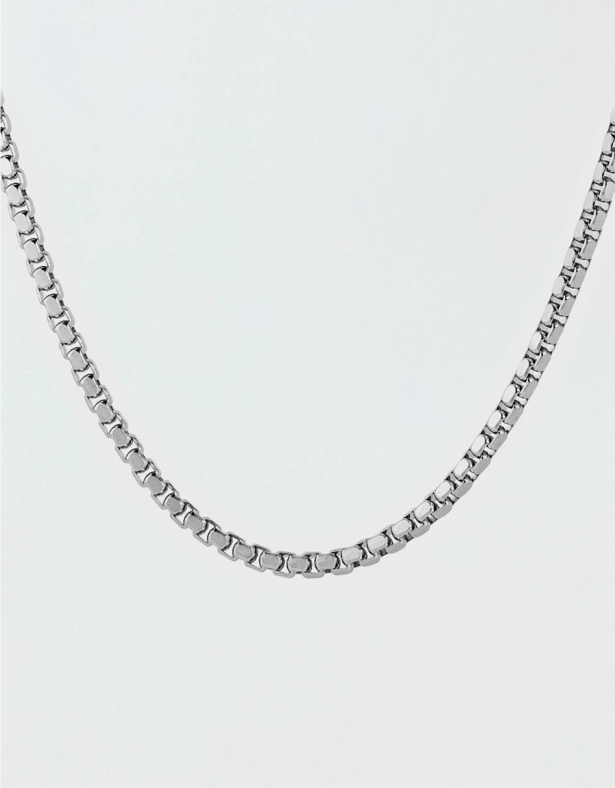 Accessories & Socks * | West Coast Jewelry Polished Stainless Steel Box Chain Necklace