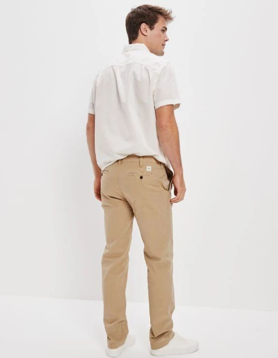 Bottoms * | Ae Flex Athletic Straight Lived-In Khaki Pant