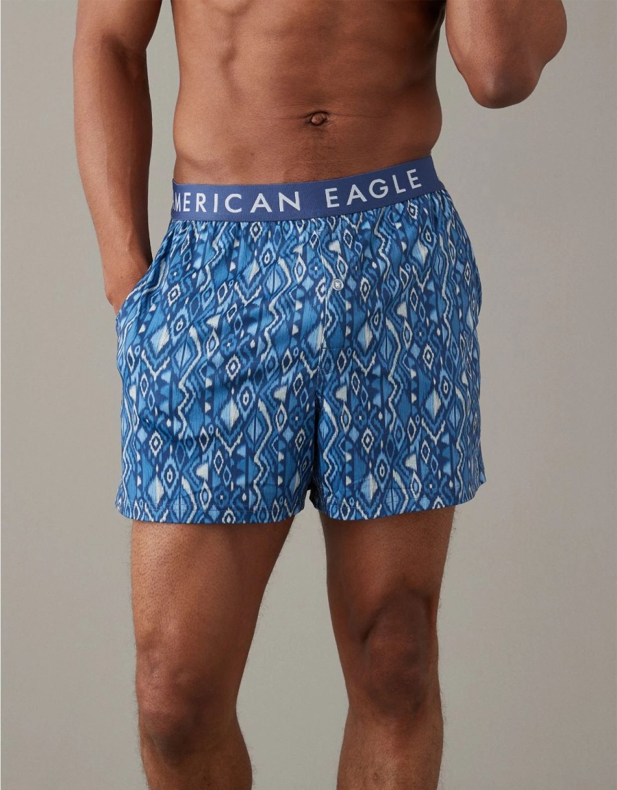 Underwear * | Aeo Geo Print Ultra Soft Pocket Boxer Short