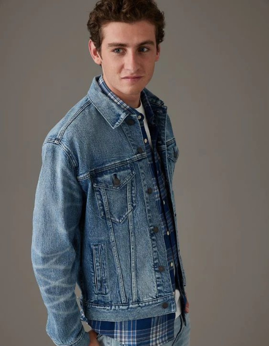 Tops * | Ae Denim Trucker Jacket