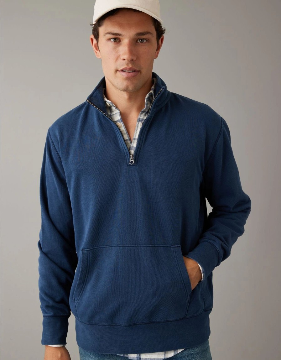 Tops * | Ae Super Soft Quarter-Zip Sweatshirt