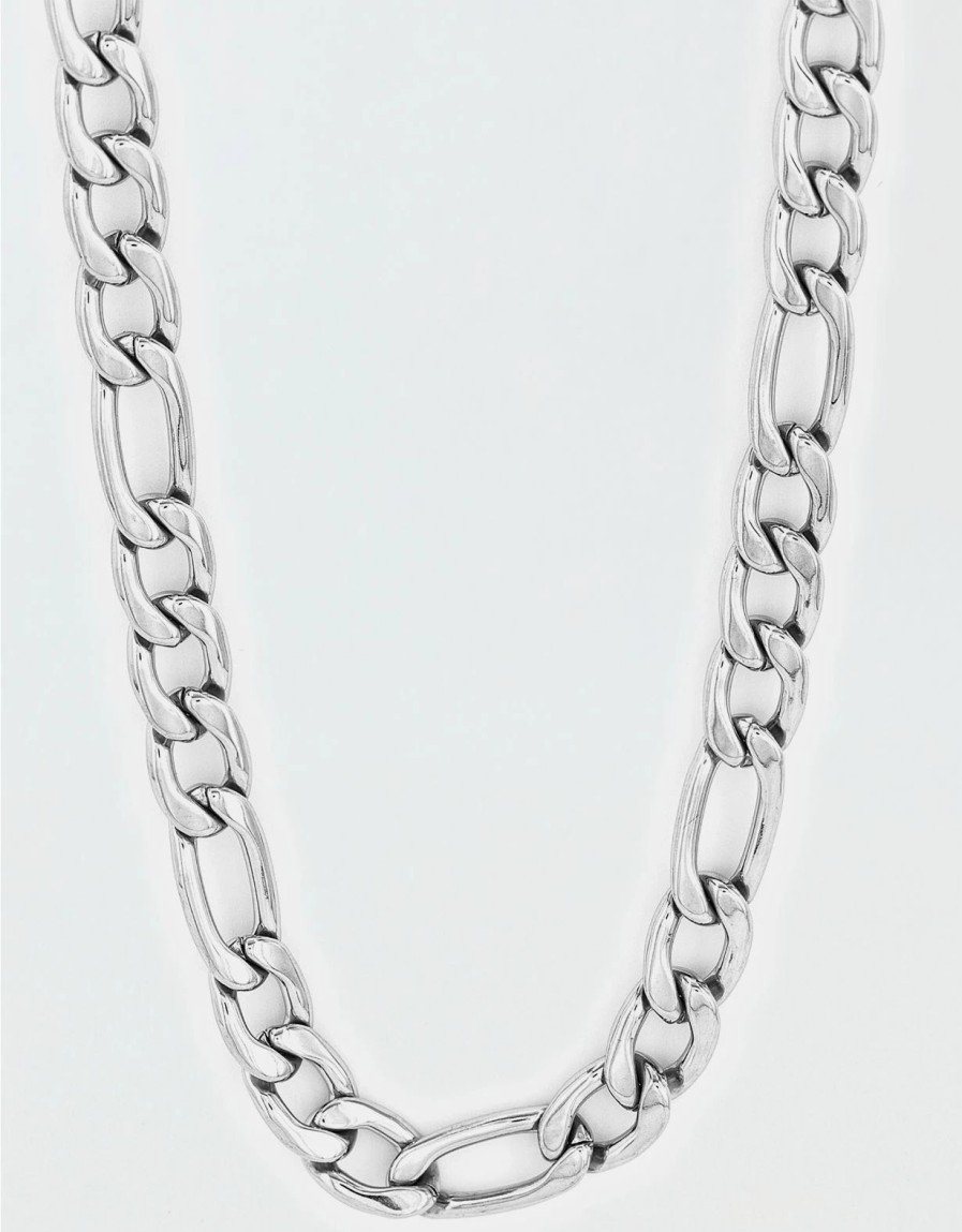 Accessories & Socks * | West Coast Jewelry Polished Stainless Steel Figaro Chain Necklace