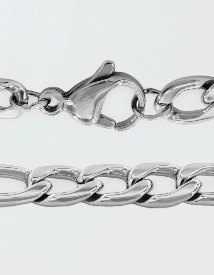 Accessories & Socks * | West Coast Jewelry Polished Stainless Steel Figaro Chain Necklace