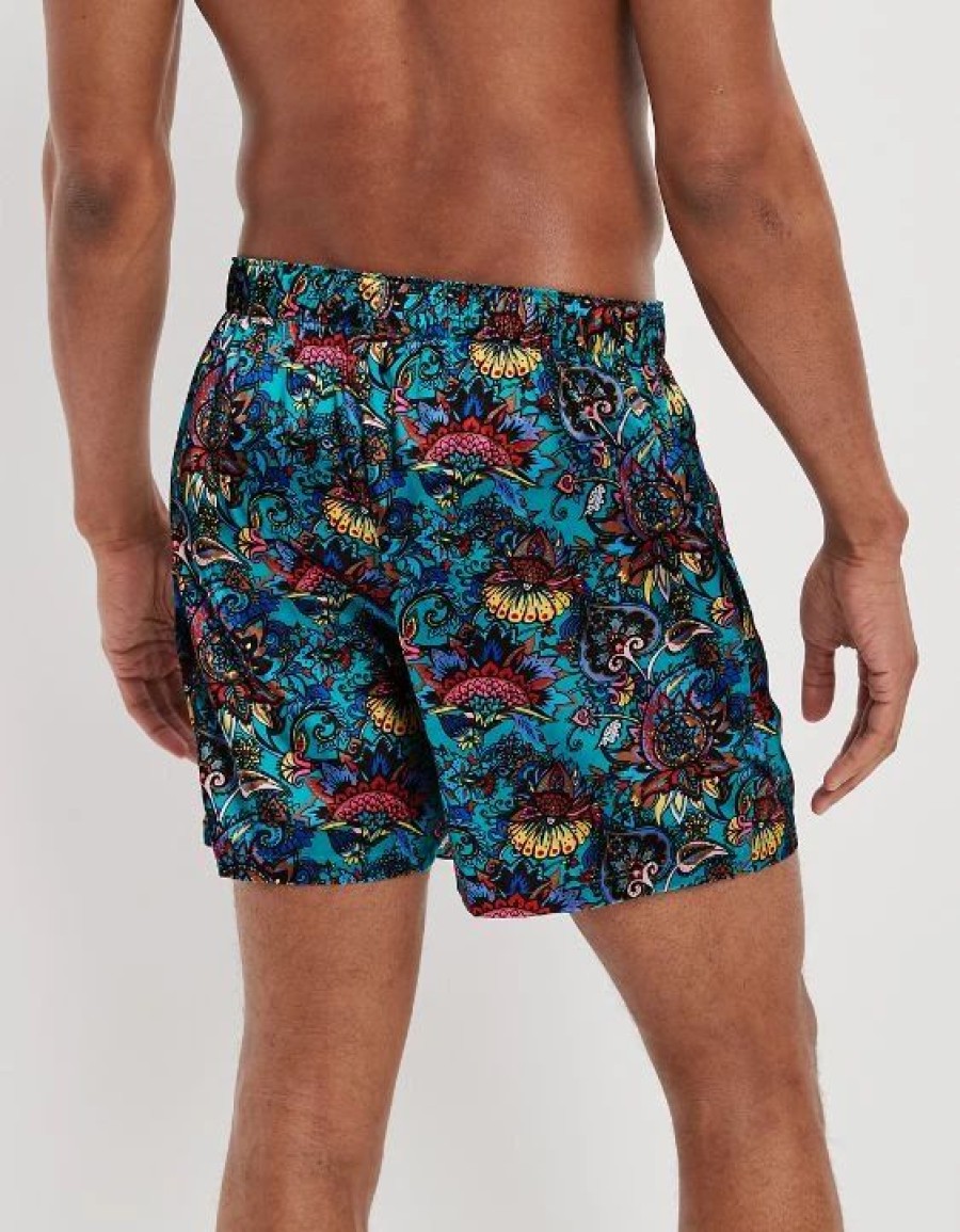 Underwear * | Aeo Paisley Satin Pocket Boxer Short