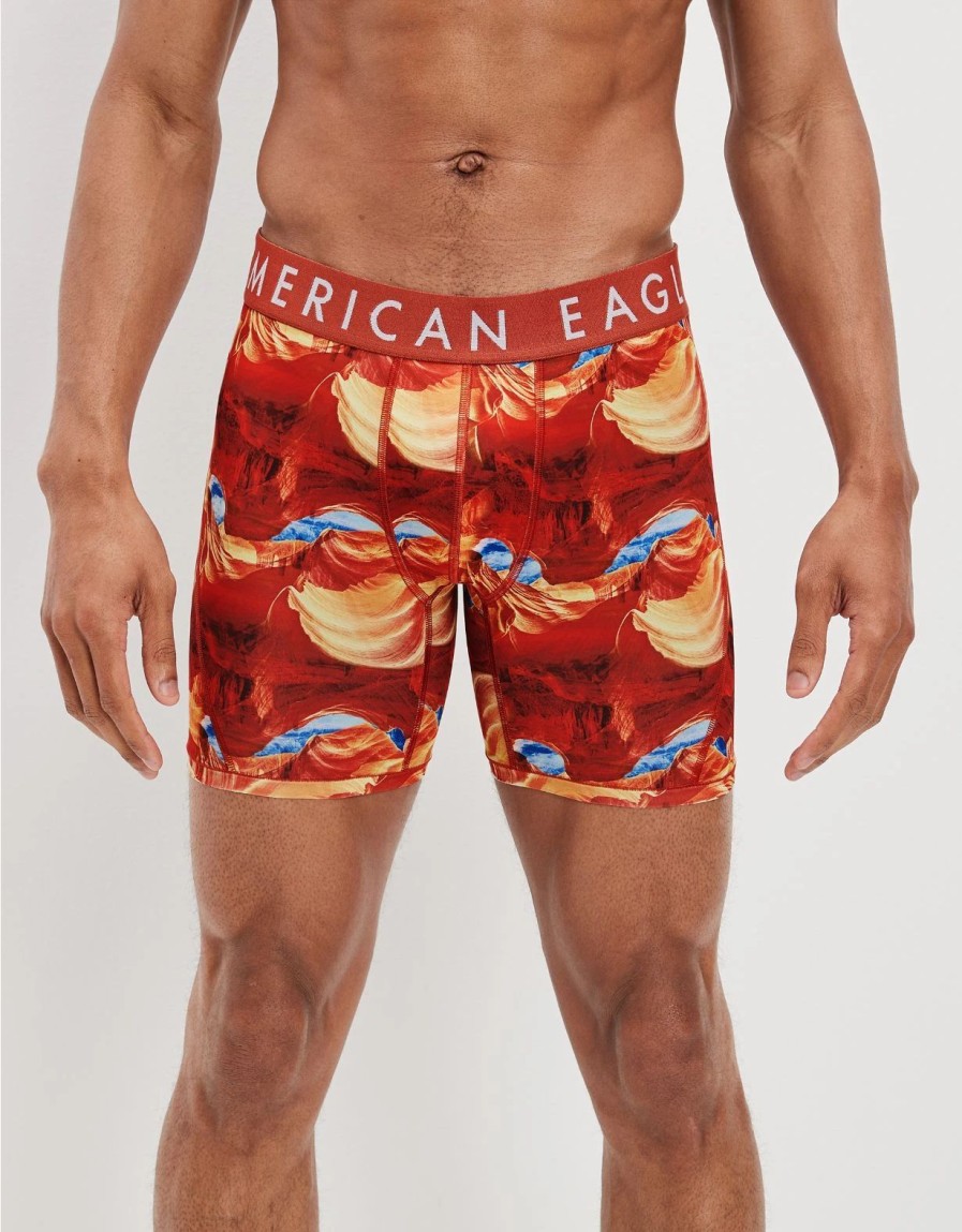 Underwear * | Aeo Orange Burst 6 Flex Boxer Brief