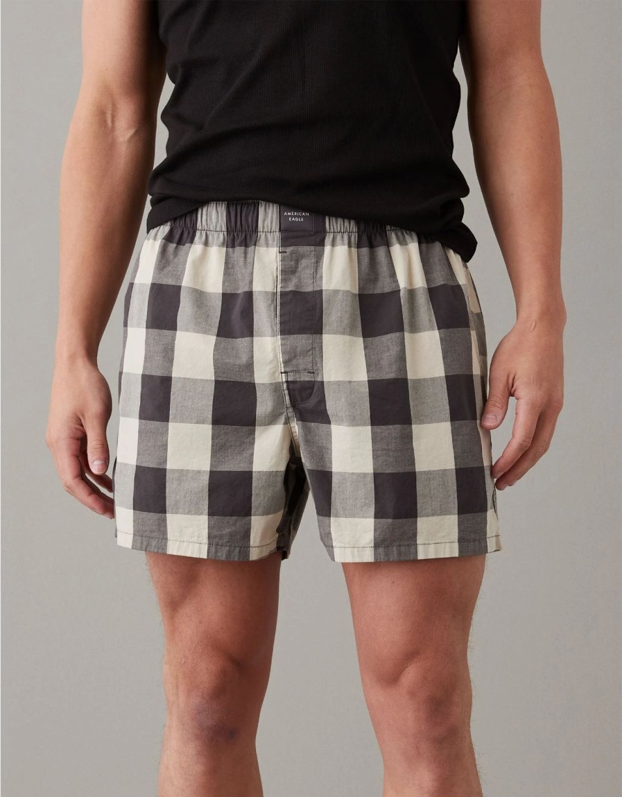 Underwear * | Aeo Plaid Stretch Boxer Short