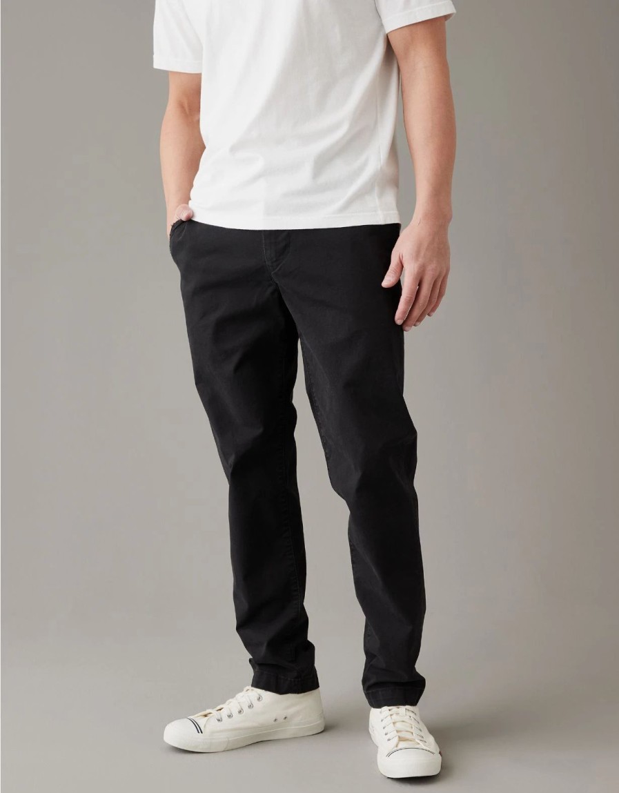 Bottoms * | Ae Flex Slim Straight Lived-In Khaki Pant