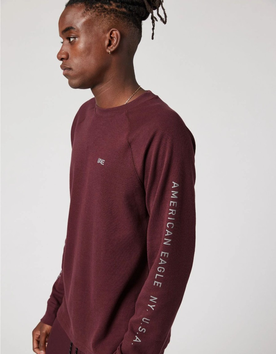 Tops * | Ae 24/7 Long-Sleeve Graphic Thermal T-Shirt