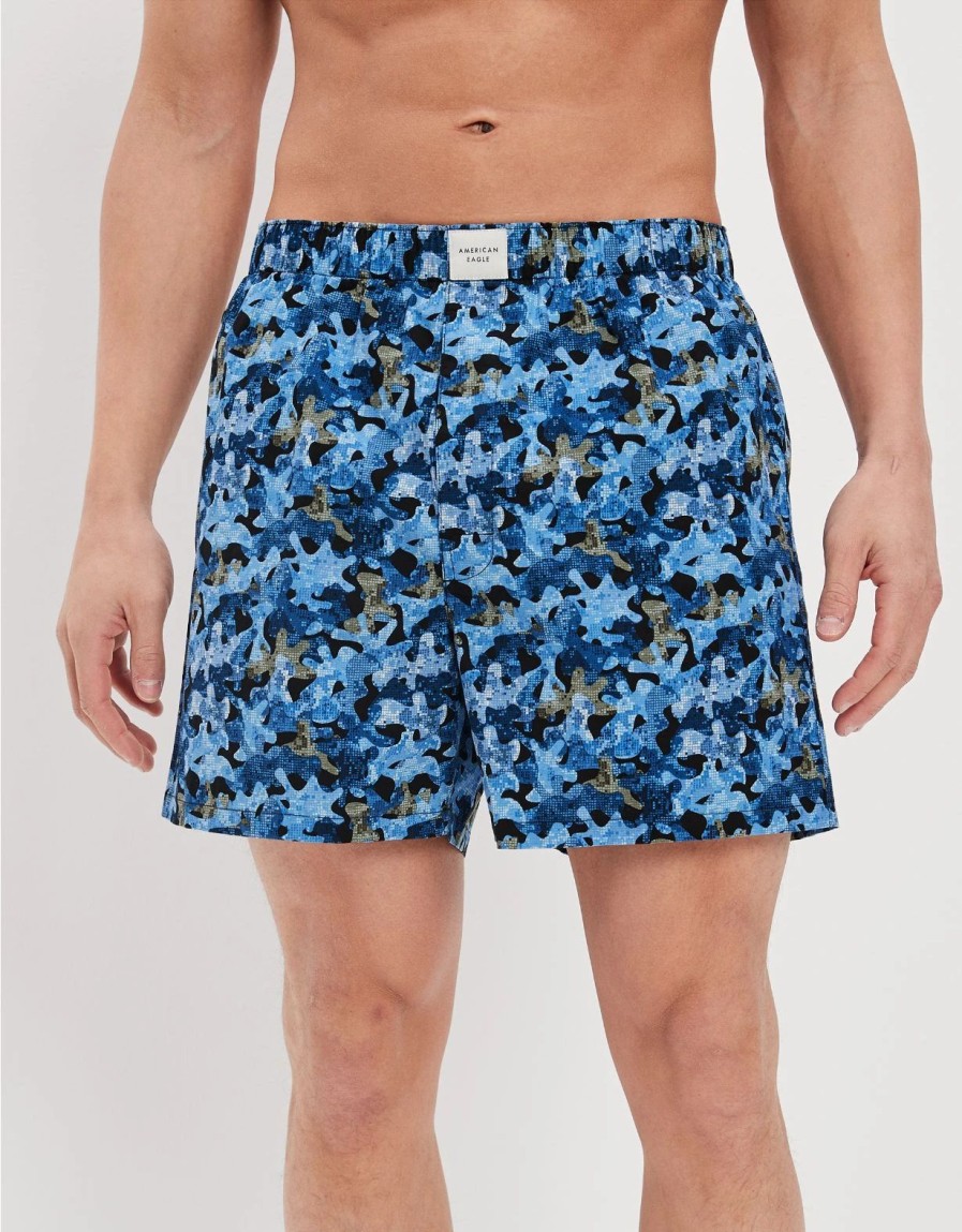 Underwear * | Aeo Blue Camo Stretch Boxer Short