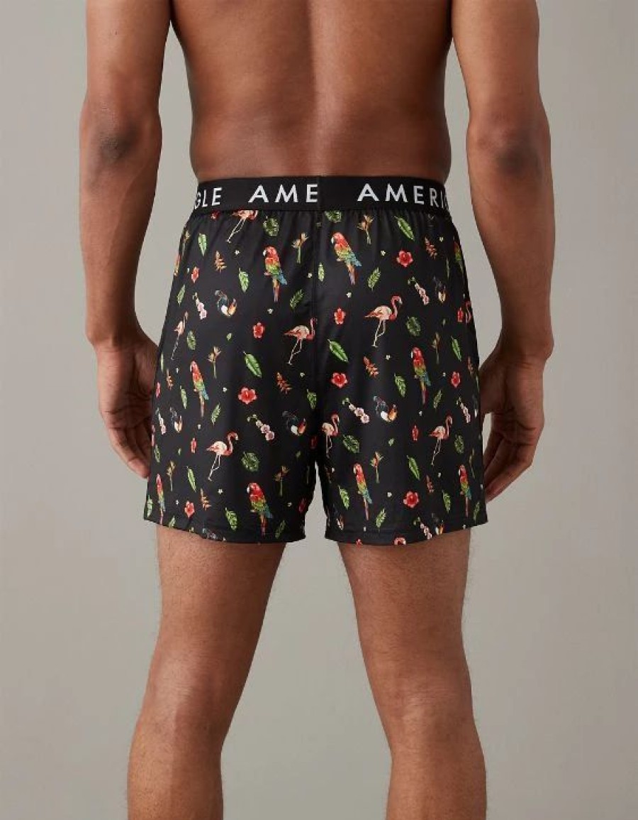 Underwear * | Aeo Tropical Birds Ultra Soft Pocket Boxer Short