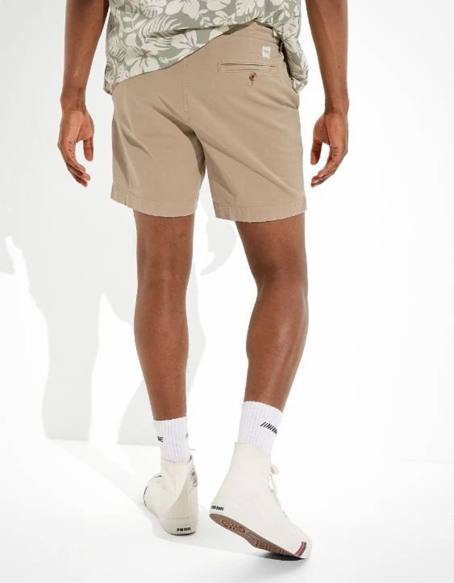 Bottoms * | Ae Flex 7 Lived-In Khaki Short