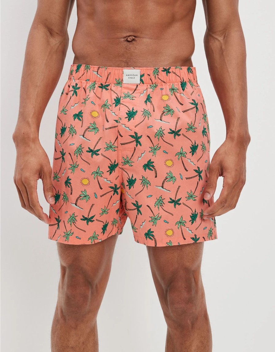 Underwear * | Aeo Sunny Palms Stretch Boxer Short