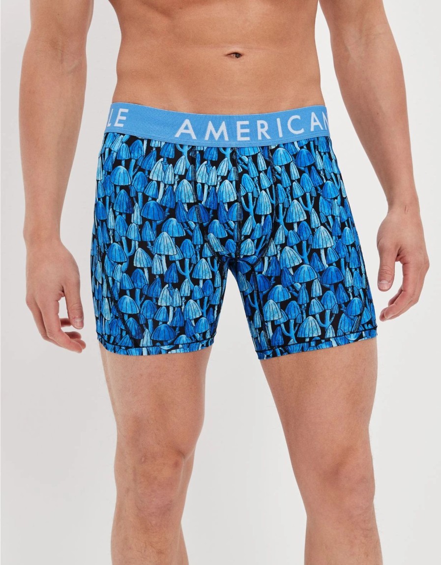 Underwear * | Aeo Blue Mushrooms 6 Flex Boxer Brief