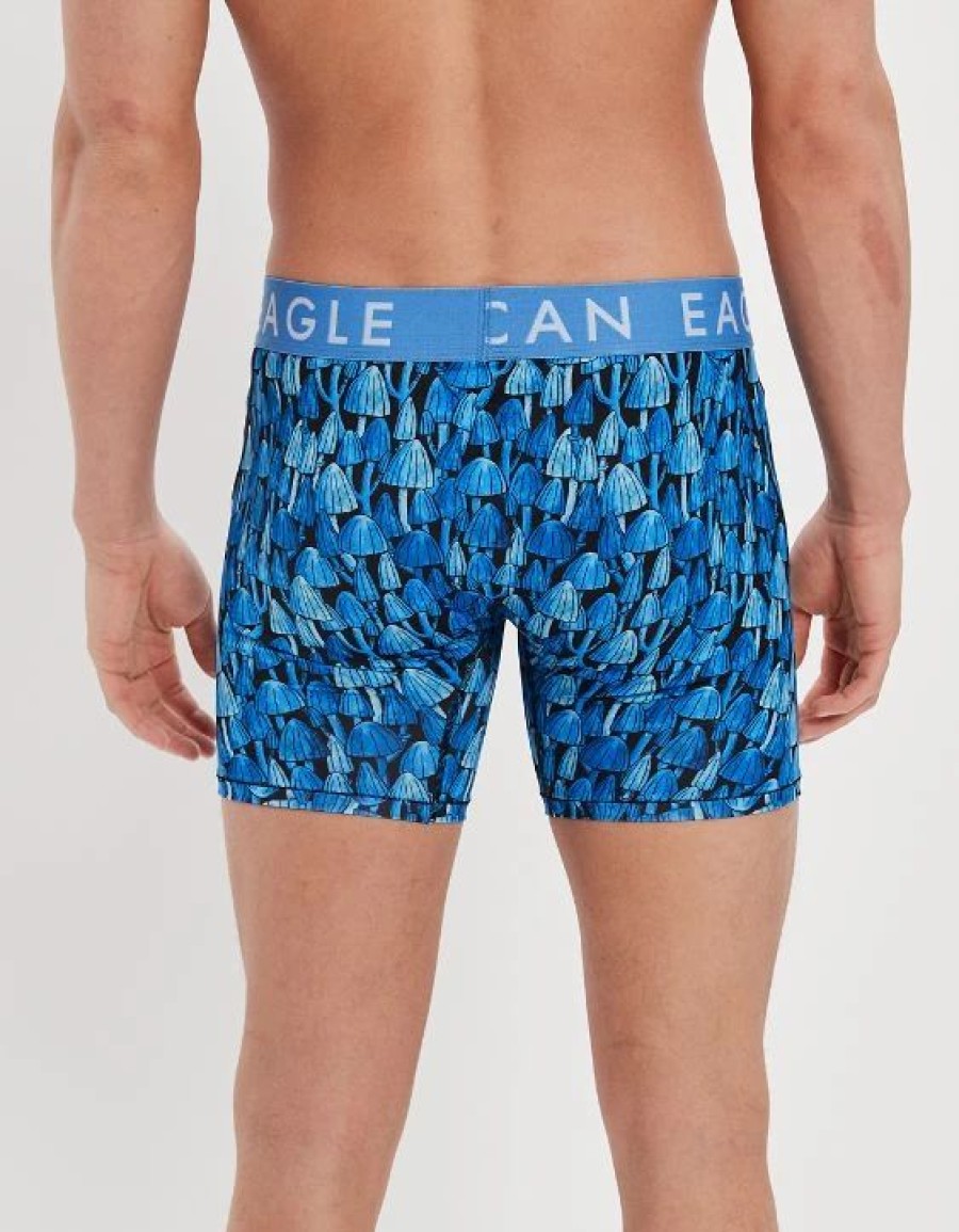 Underwear * | Aeo Blue Mushrooms 6 Flex Boxer Brief