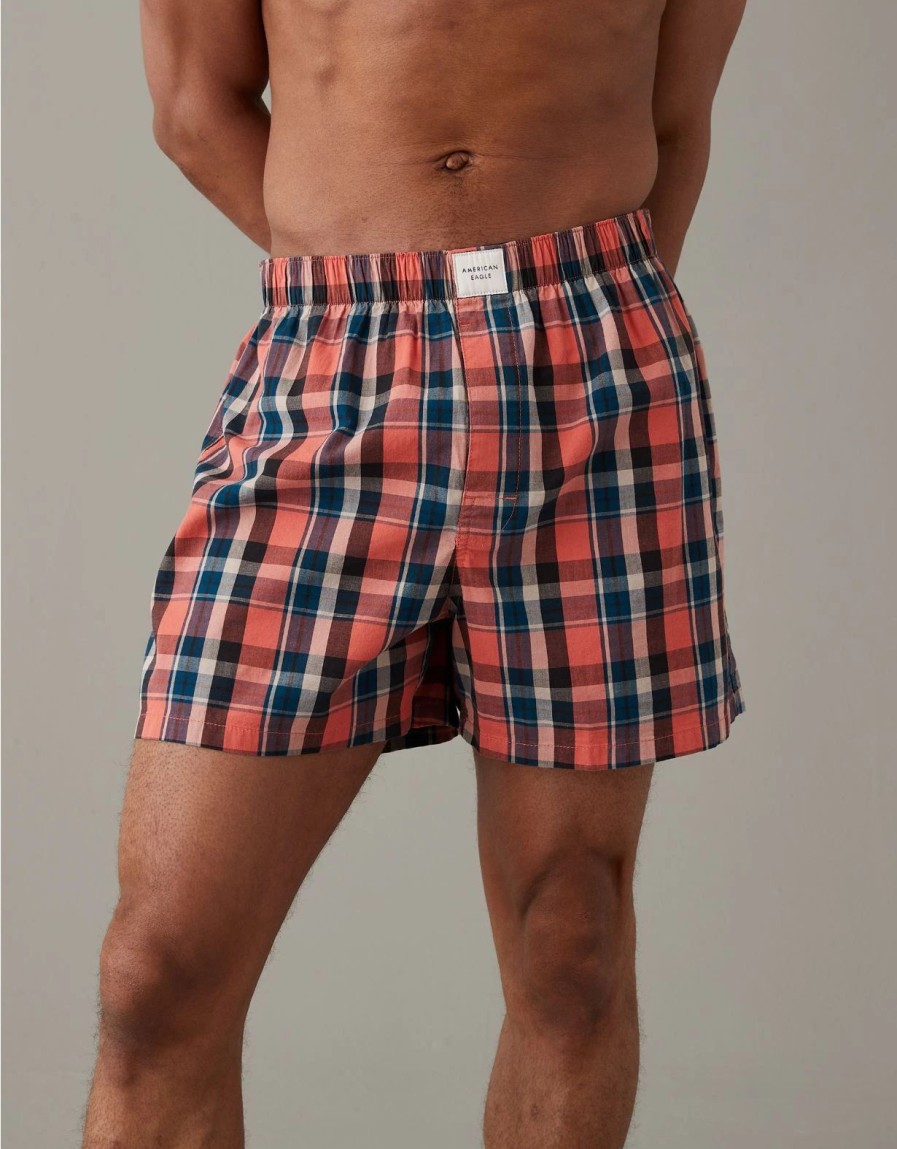 Underwear * | Aeo Plaid Flannel Boxer Short