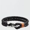 Accessories & Socks * | West Coast Jewelry Stainless Steel Braided Leather Bracelet