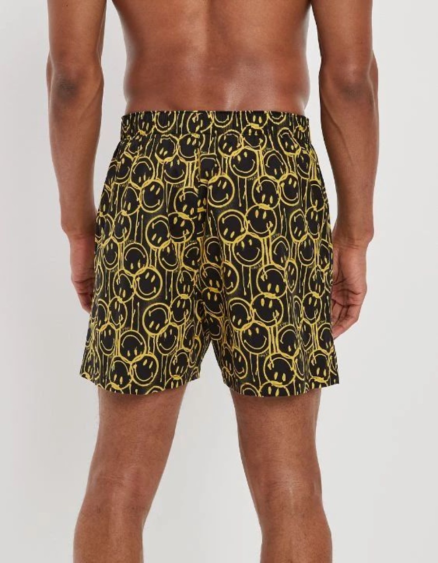 Underwear * | Aeo Smiley Spraypaint Stretch Boxer Short