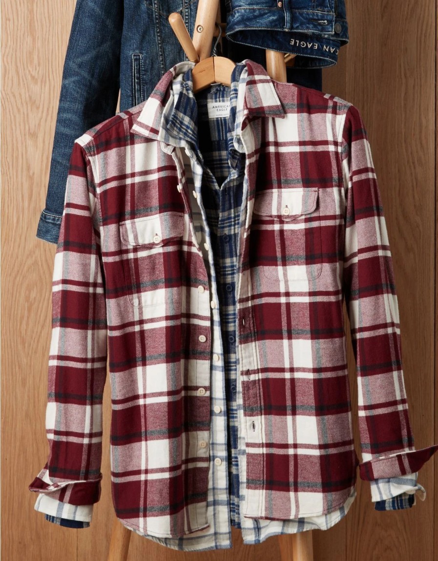 Tops * | Ae Super Soft Flannel Shirt