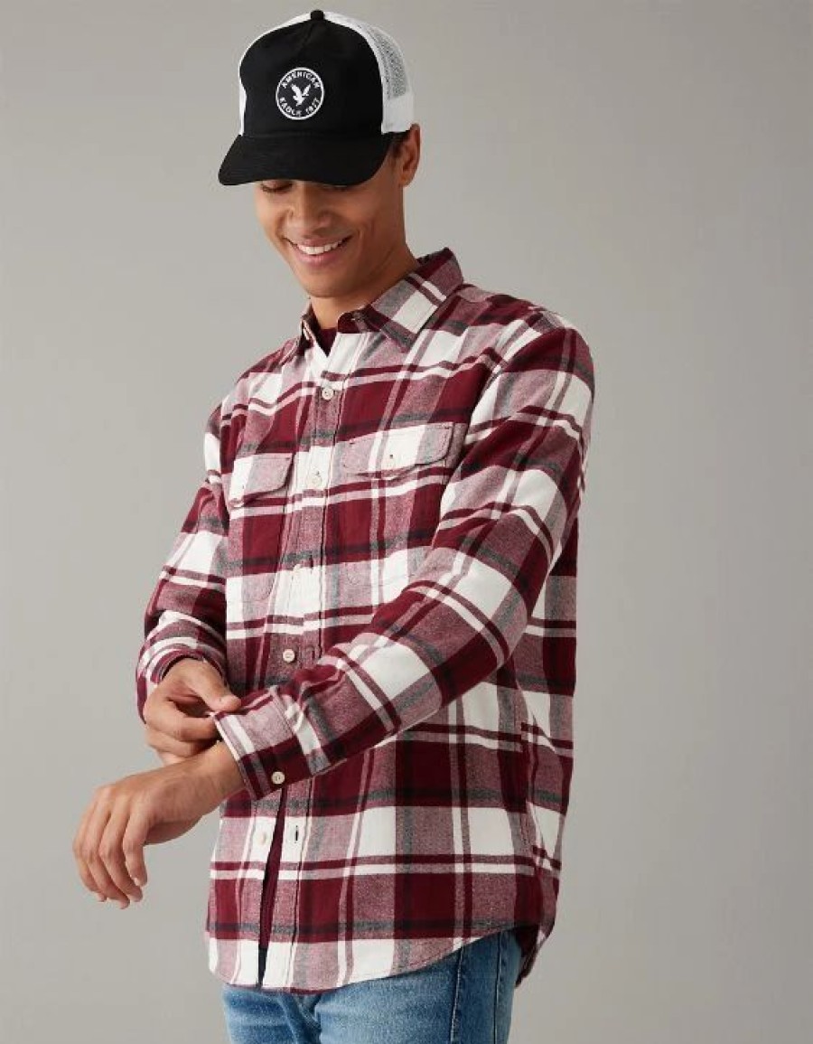 Tops * | Ae Super Soft Flannel Shirt