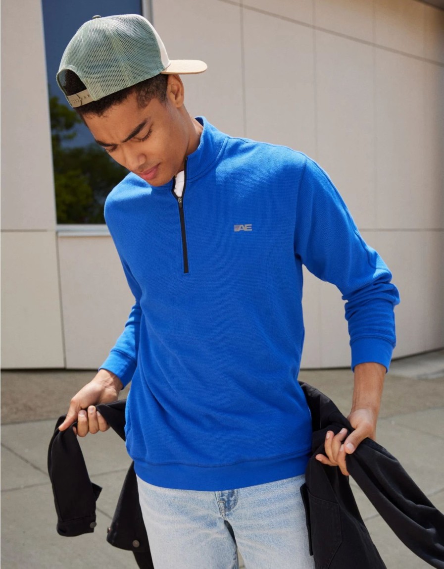 Tops * | Ae 24/7 Thermal Quarter-Zip Sweatshirt