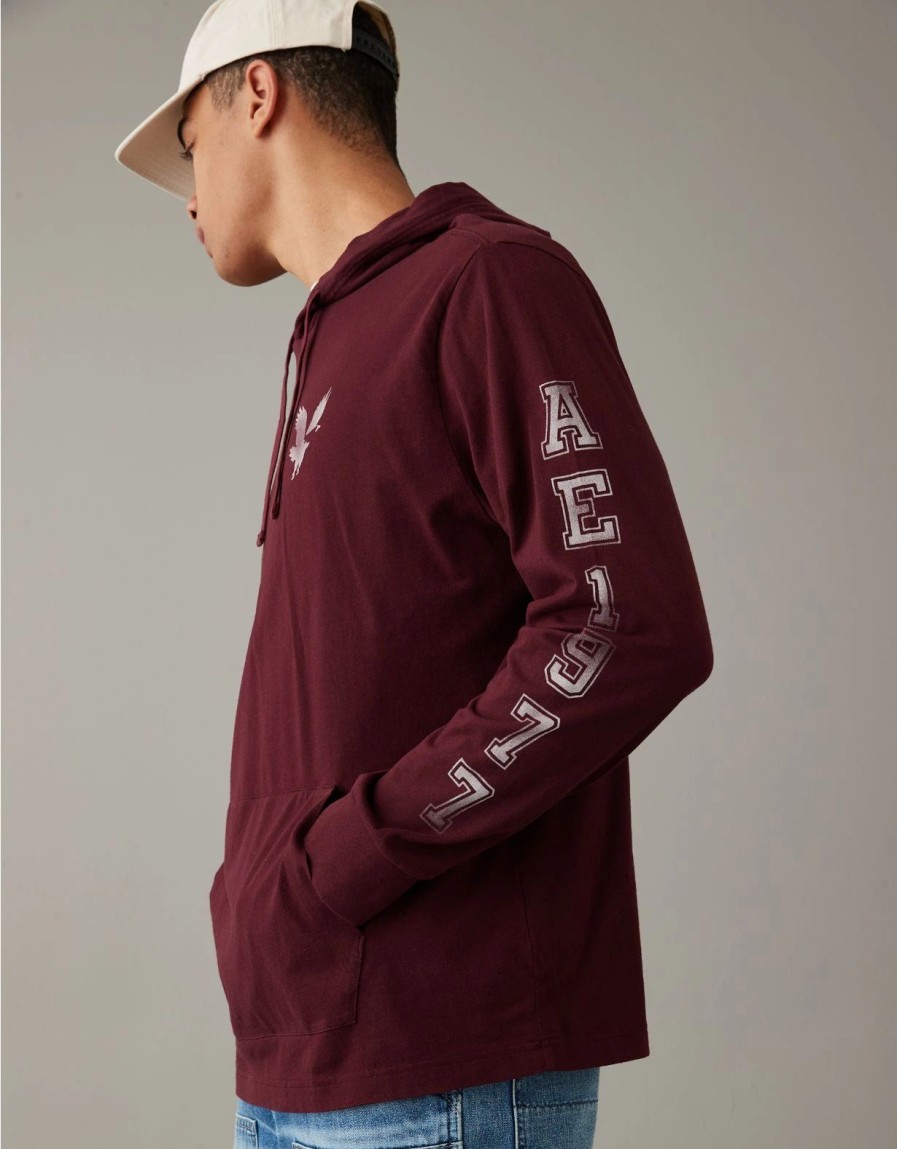 Tops * | Ae Super Soft Logo Graphic Hoodie T-Shirt