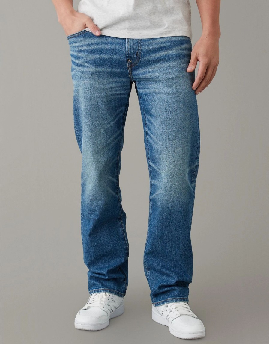 Bottoms * | Ae Airflex+ Ultrasoft Relaxed Straight Jean