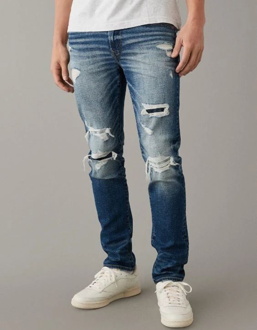 Bottoms * | Ae Airflex+ Patched Slim Jean