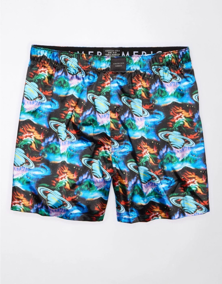 Underwear * | Aeo Galaxy Satin Pocket Boxer Short