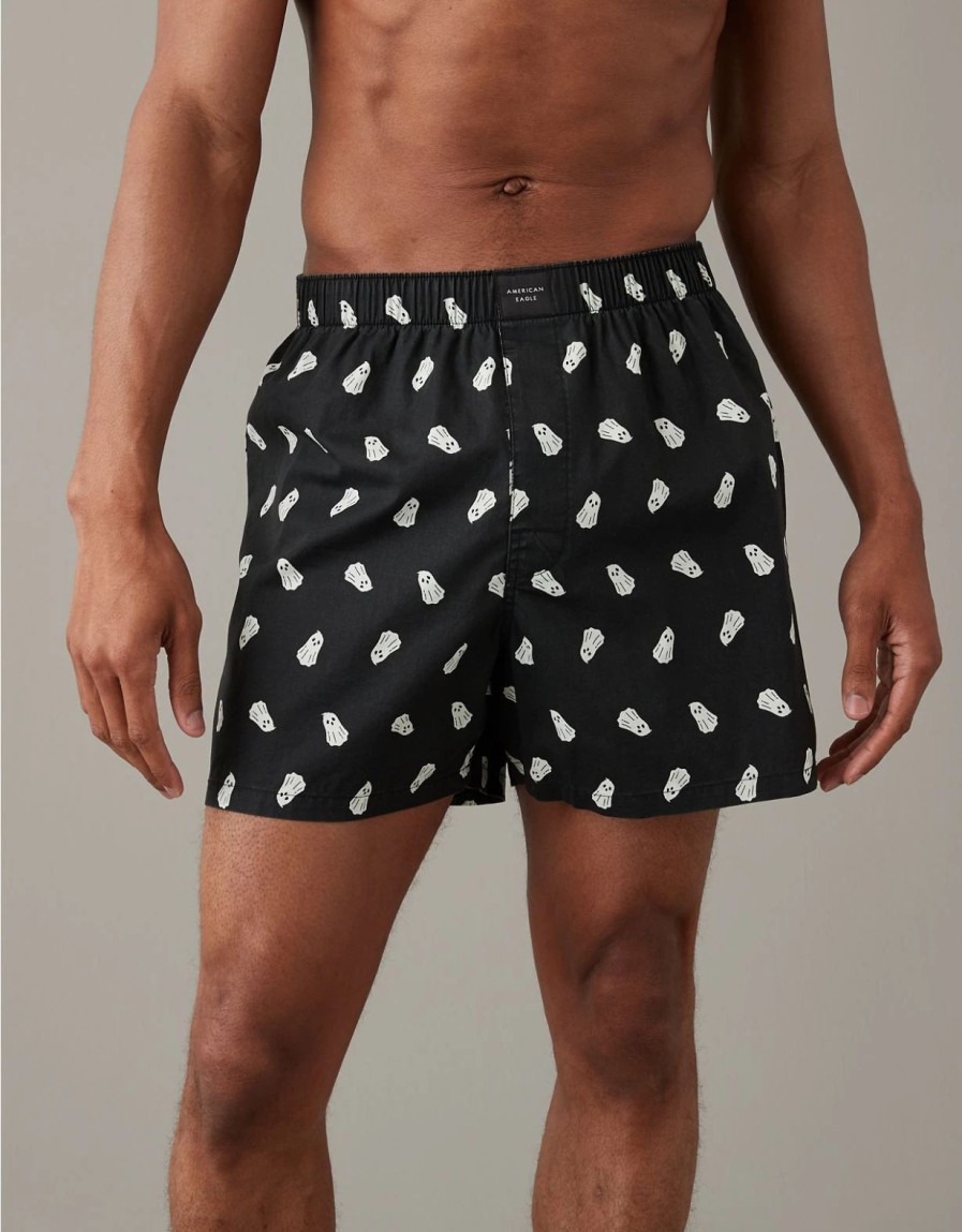 Underwear * | Aeo Glow-In-The-Dark Ghosts Stretch Boxer Short