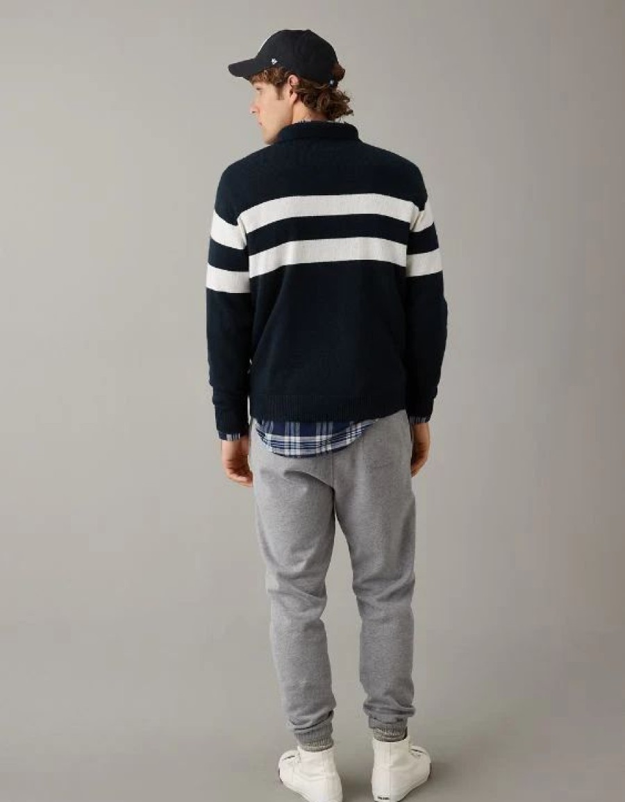 Tops * | Ae Super Soft Long-Sleeve Sweater Polo Shirt