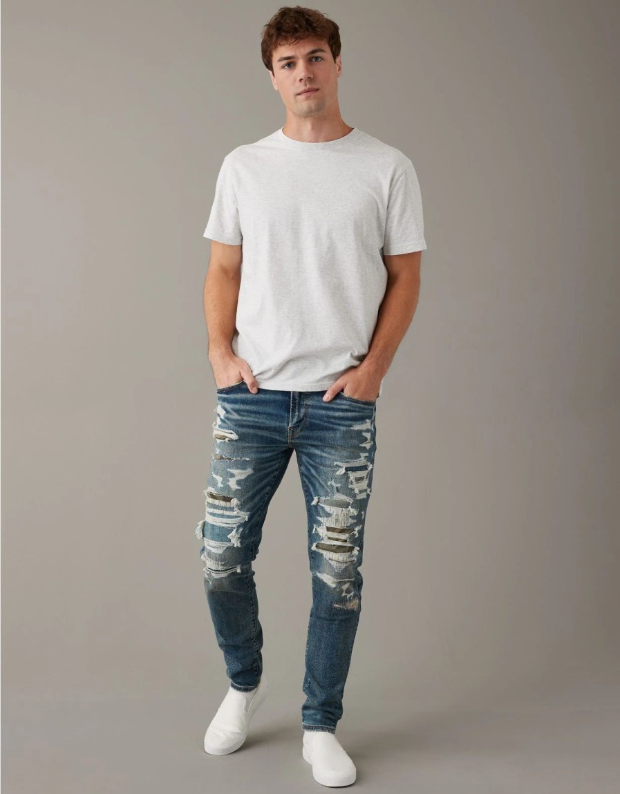 Bottoms * | Ae Airflex+ Patched Athletic Skinny Jean