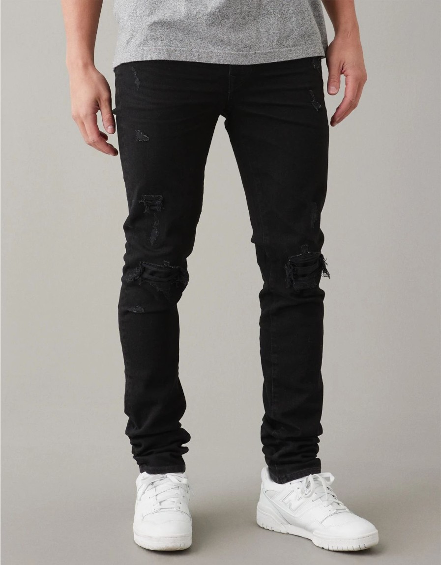 Bottoms * | Ae Airflex+ Patched Stacked Jean