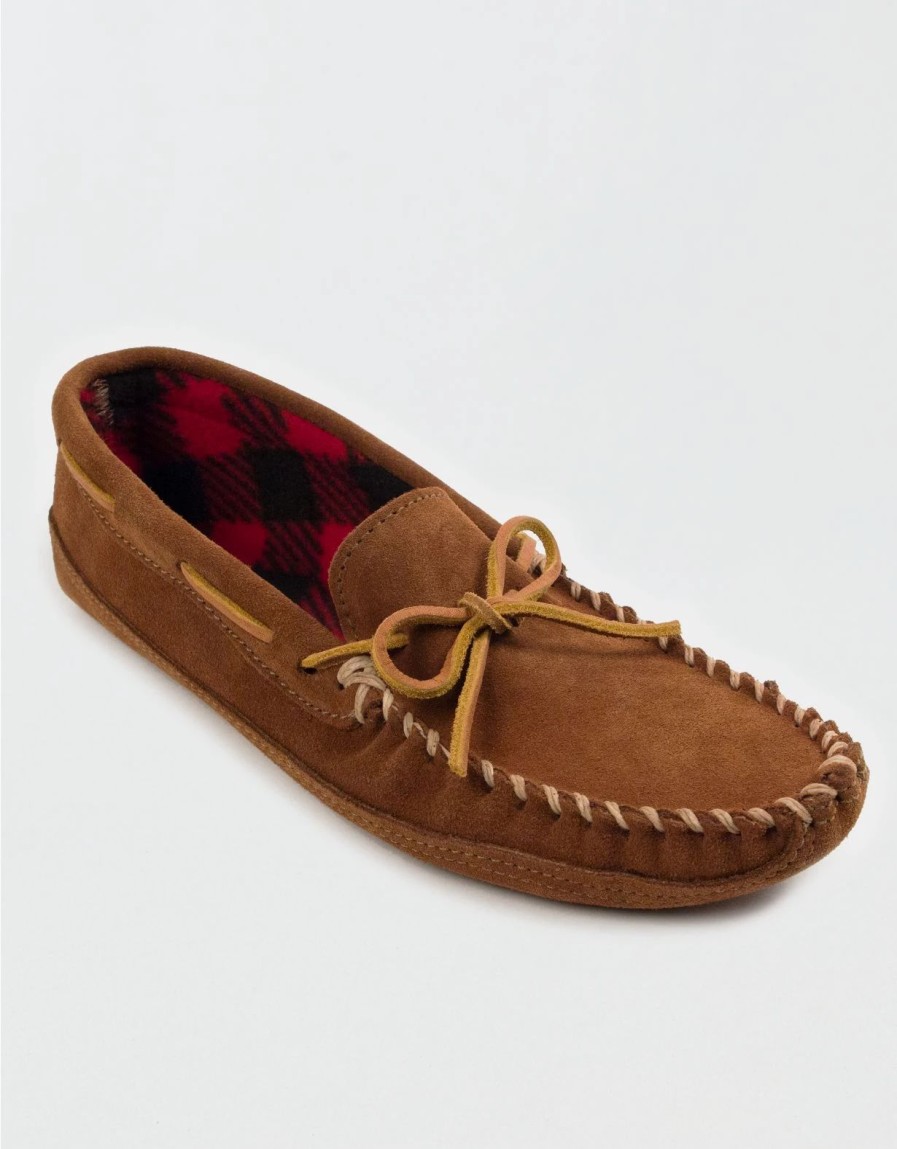 Shoes * | Minnetonka Men'S Double Bottom Fleece Slipper