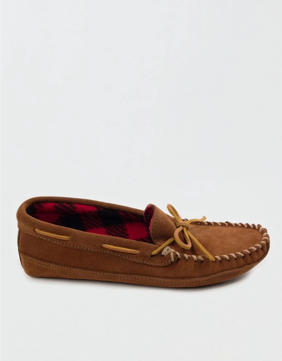 Shoes * | Minnetonka Men'S Double Bottom Fleece Slipper