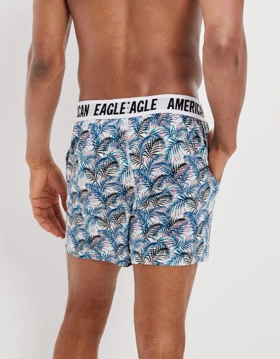 Underwear * | Aeo Palm Trees Ultra Soft Pocket Boxer Short