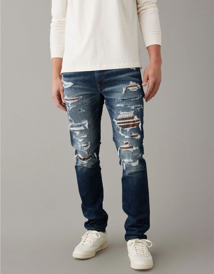 Bottoms * | Ae Airflex+ Ultrasoft Patched Slim Jean