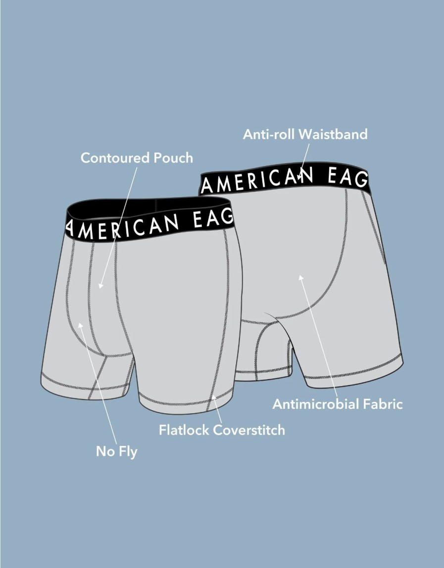 Underwear * | Aeo Solid 6 Flex Boxer Brief 3-Pack