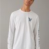 Tops * | Ae Super Soft Long-Sleeve Logo Graphic T-Shirt