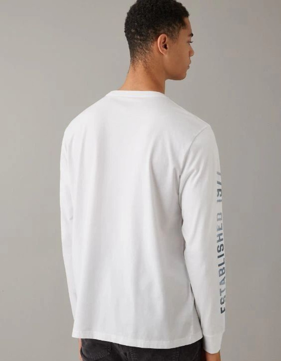 Tops * | Ae Super Soft Long-Sleeve Logo Graphic T-Shirt