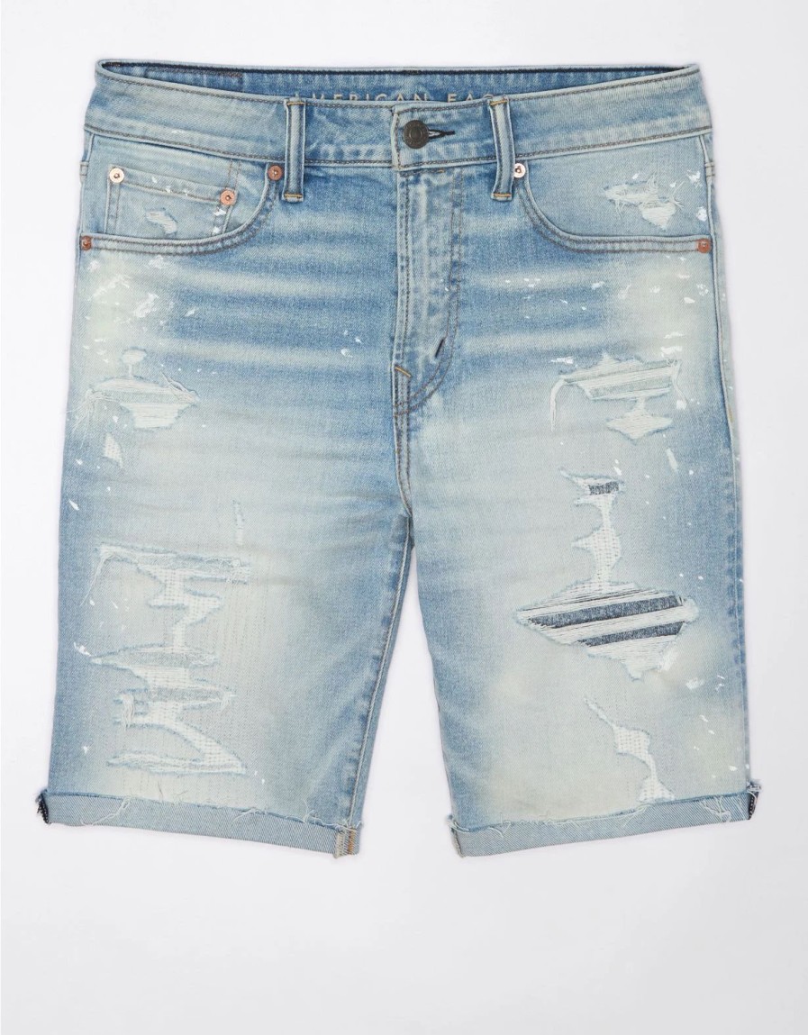 Bottoms * | Ae Airflex+ Ultrasoft 9 Patched Denim Short