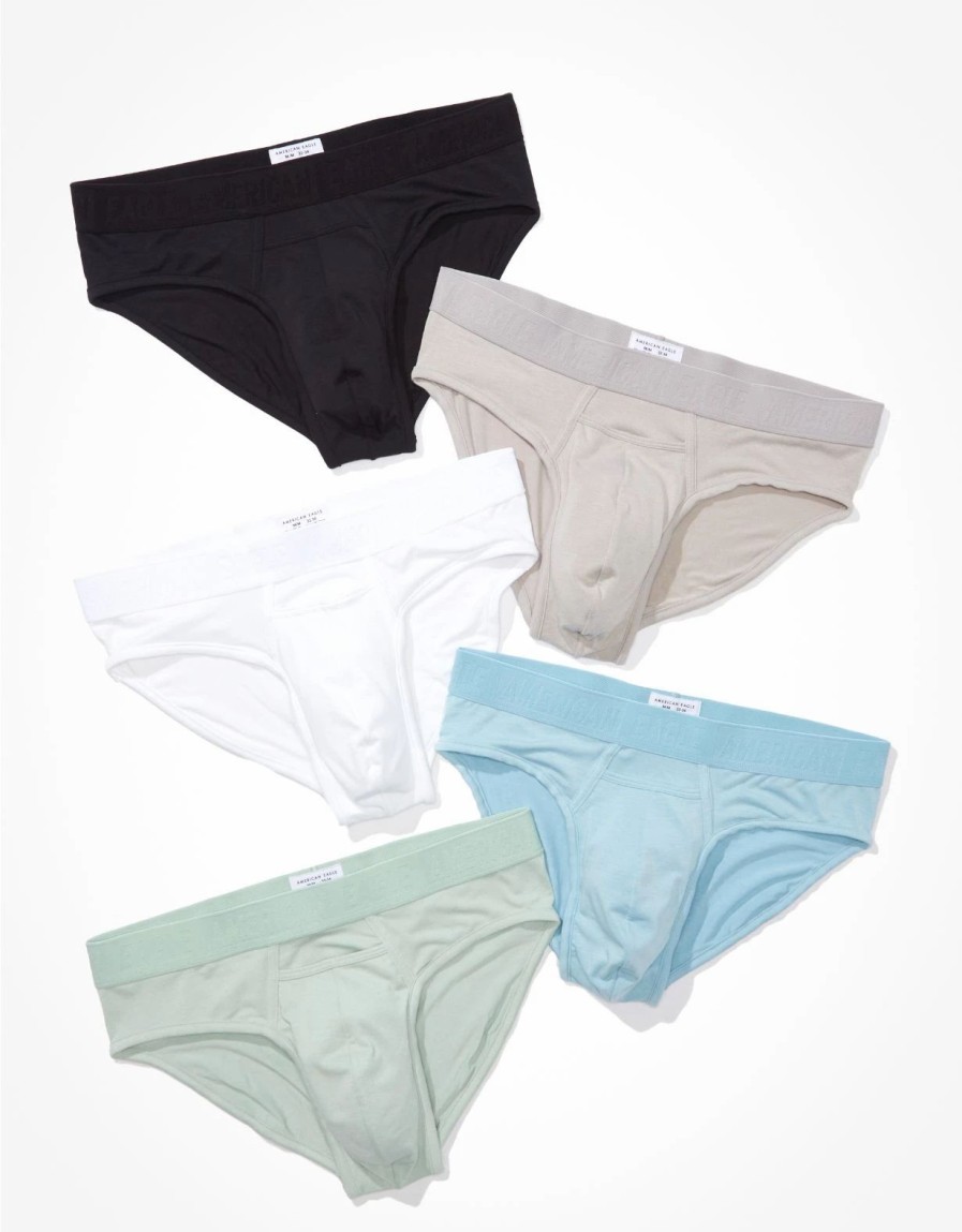 Underwear * | Aeo Horizontal Fly Ultra Soft Brief 5-Pack