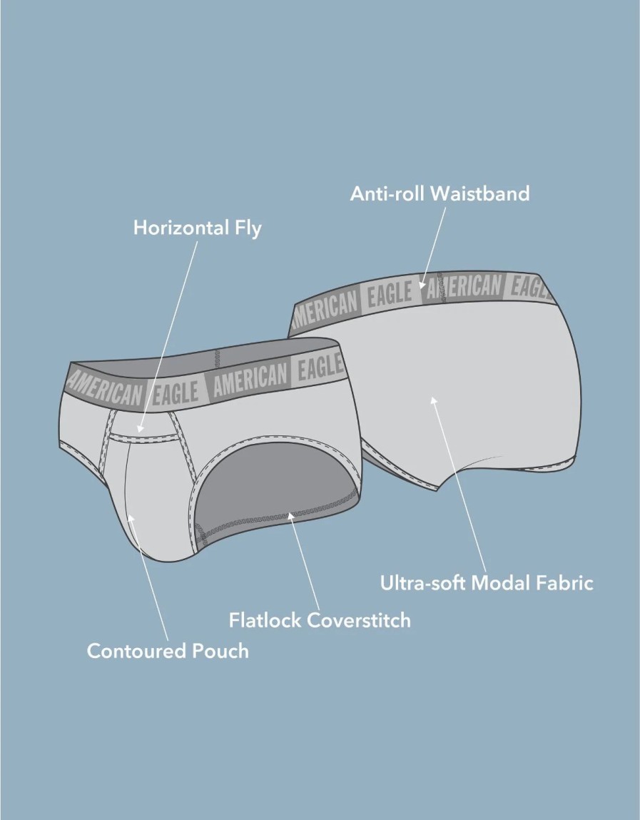 Underwear * | Aeo Horizontal Fly Ultra Soft Brief 5-Pack